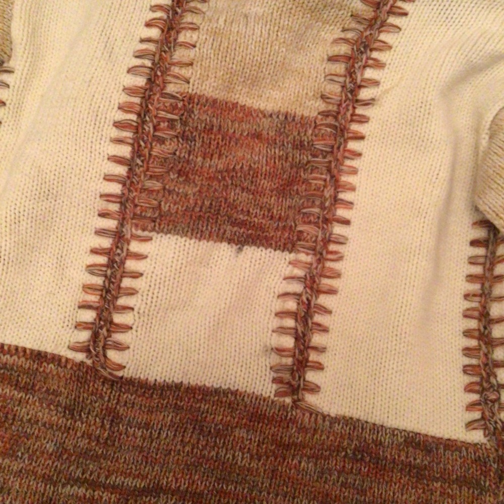 Vintage 70’s Patchwork Colorblock Hangs Open Sweater - Picture 6 of 8